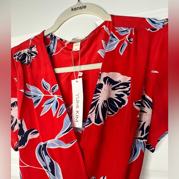 Yumi Kim Red Floral Wrap Dress - Picture 2 of 4